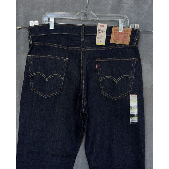 Levi's Flex 541 Athletic Taper Men’s Stretch Dark Blue Jeans Size 34X34 - Picture 7 of 16